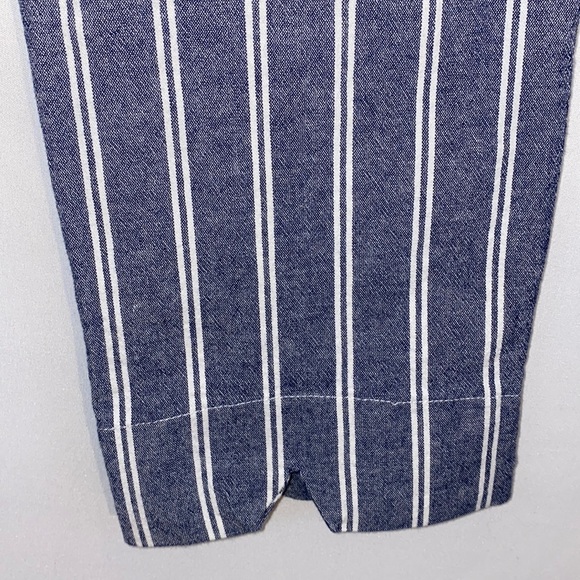 Brandy Melville Gray and White Striped Tilden High Waist Cropped Jeans Pants - Picture 9 of 16